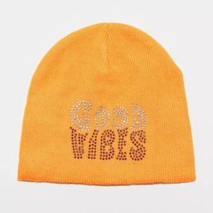 UO Rhinestone Phrase Beanie NWT